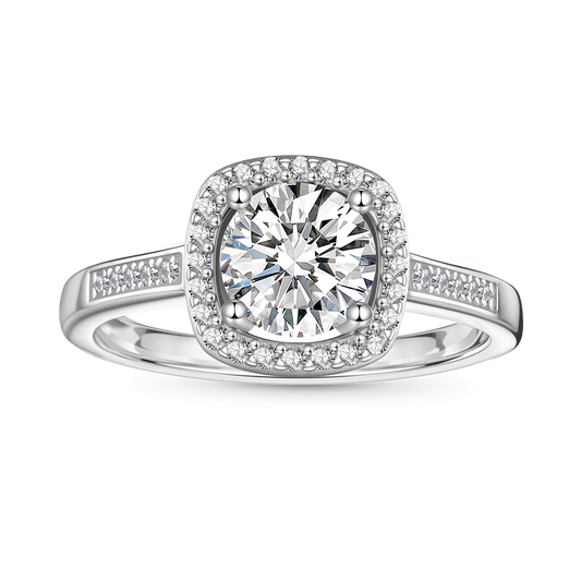 Gnoce Classic Cushion Halo 925S & VVS Moissanite Engagement Ring_1