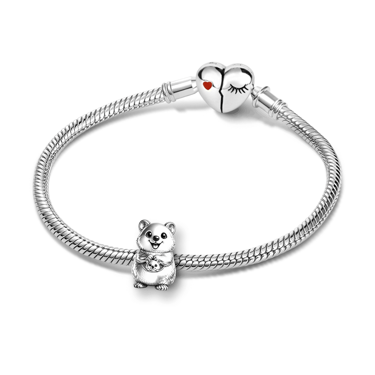 Gnoce Quokka Embraces Baby Charm Platinum-plated Silver Blend_3