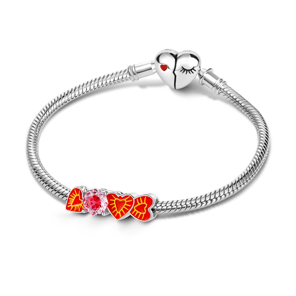 Gnoce Heart Charm Platinum-plated Silver Blend_3