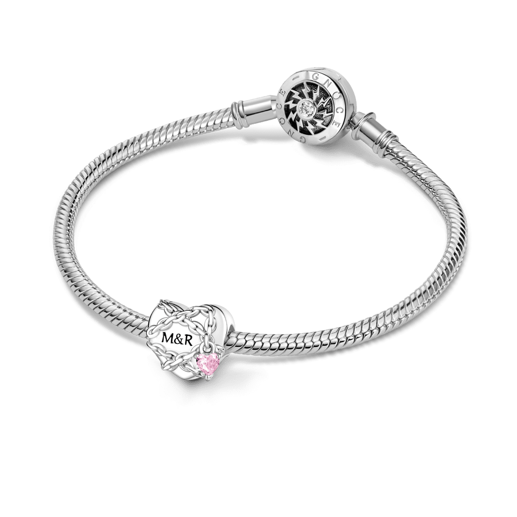 Gnoce Chains of Love Heart Charm Platinum-plated Silver Blend_3