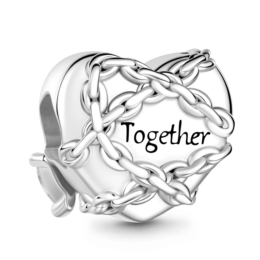Gnoce Chains of Love Heart Charm Platinum-plated Silver Blend_6