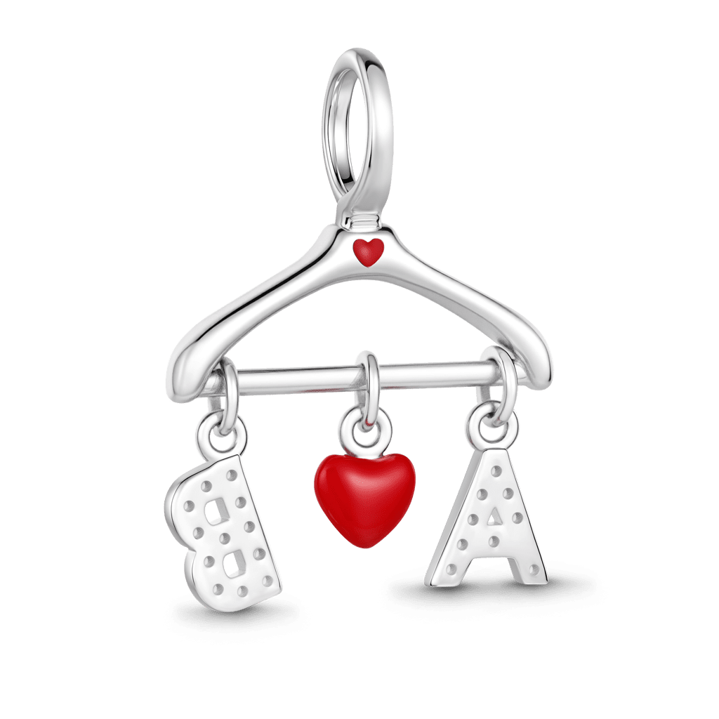 Gnoce Clothes Rack  Customized Initial Charm Platinum-plated Silver Blend_6