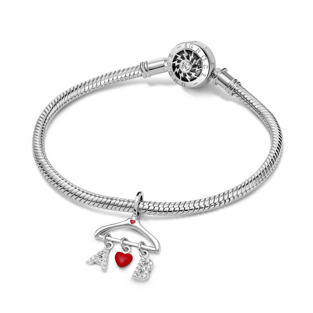 Gnoce Clothes Rack  Customized Initial Charm Platinum-plated Silver Blend_3