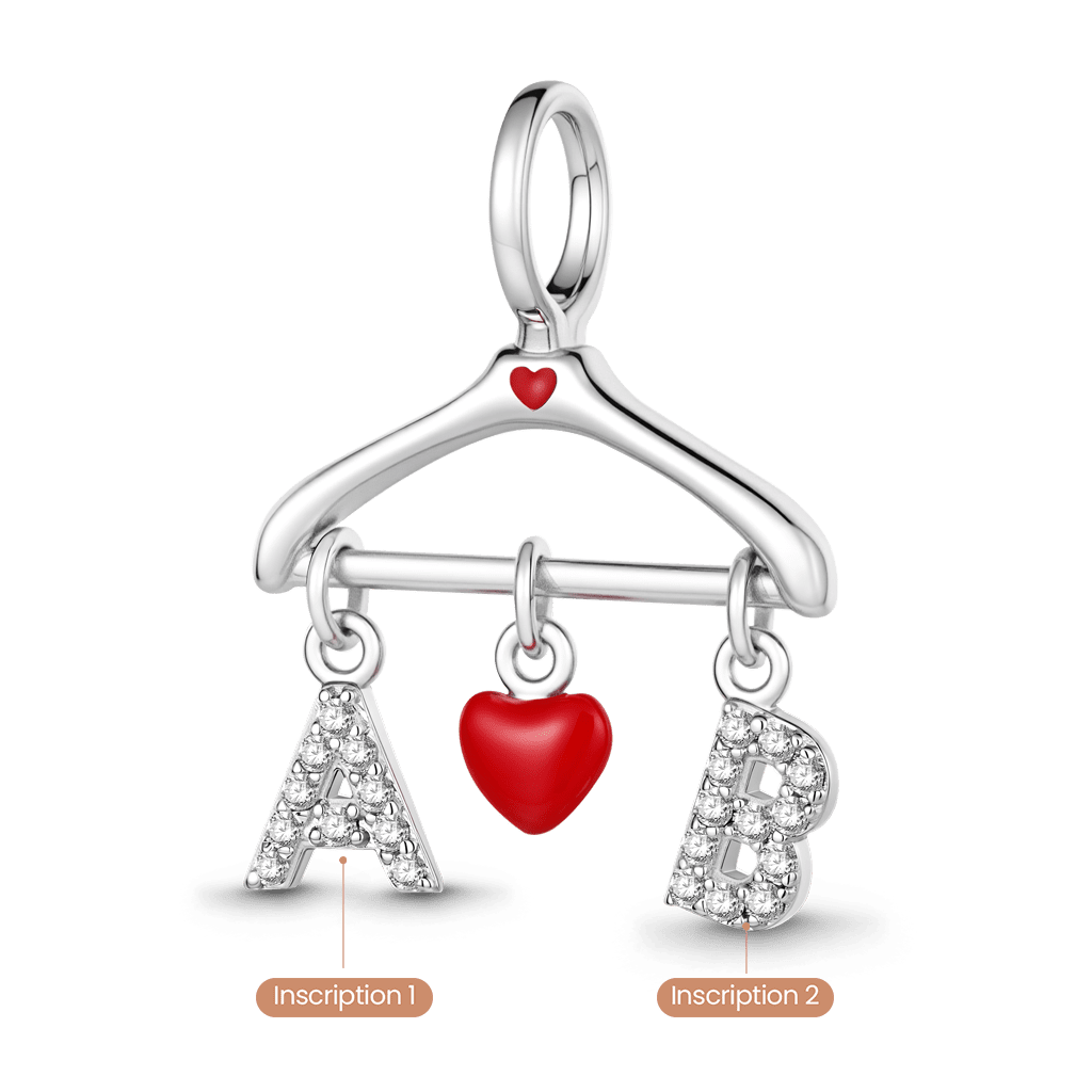 Gnoce Clothes Rack  Customized Initial Charm Platinum-plated Silver Blend_5