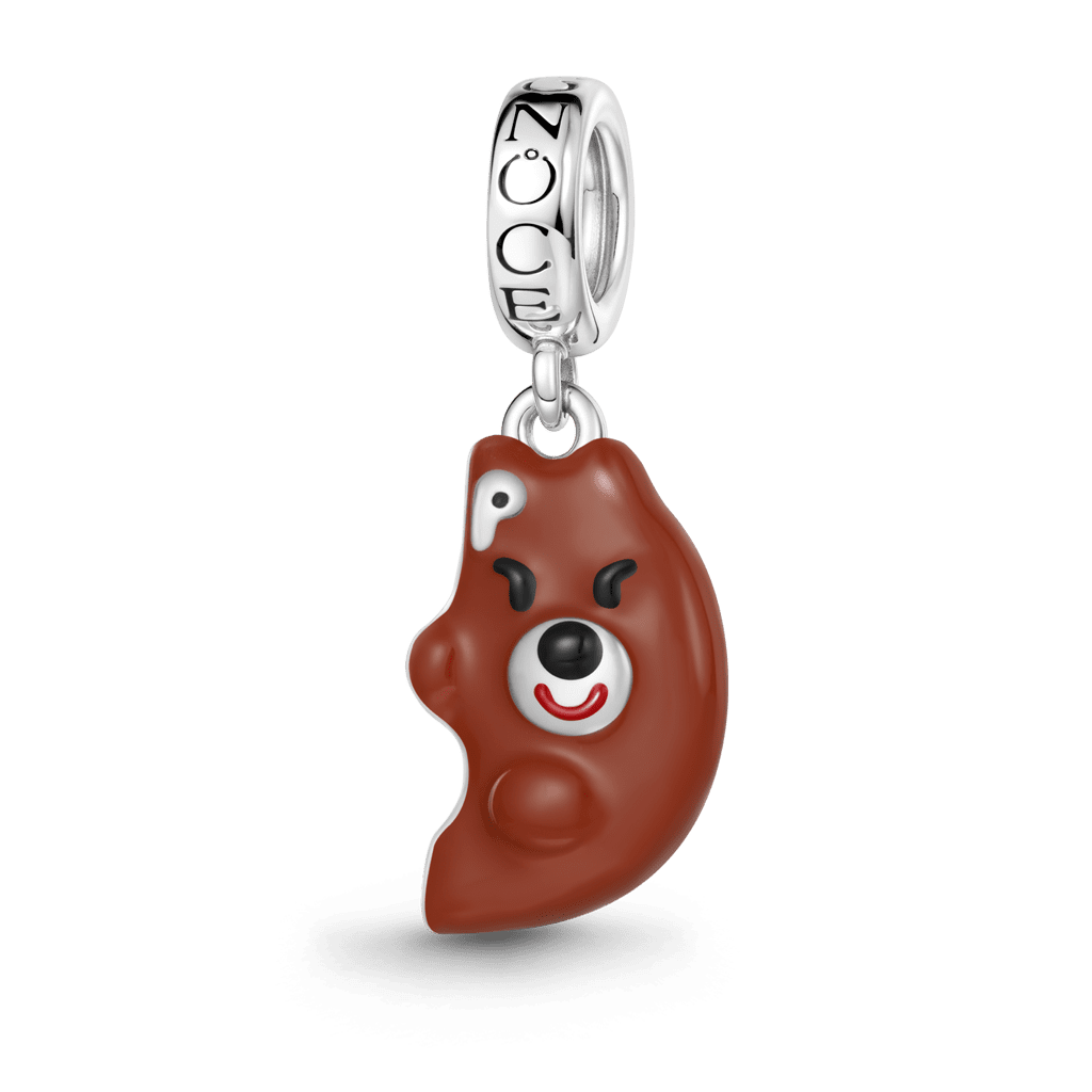 Gnoce Bear Charm Platinum-plated Silver Blend_1