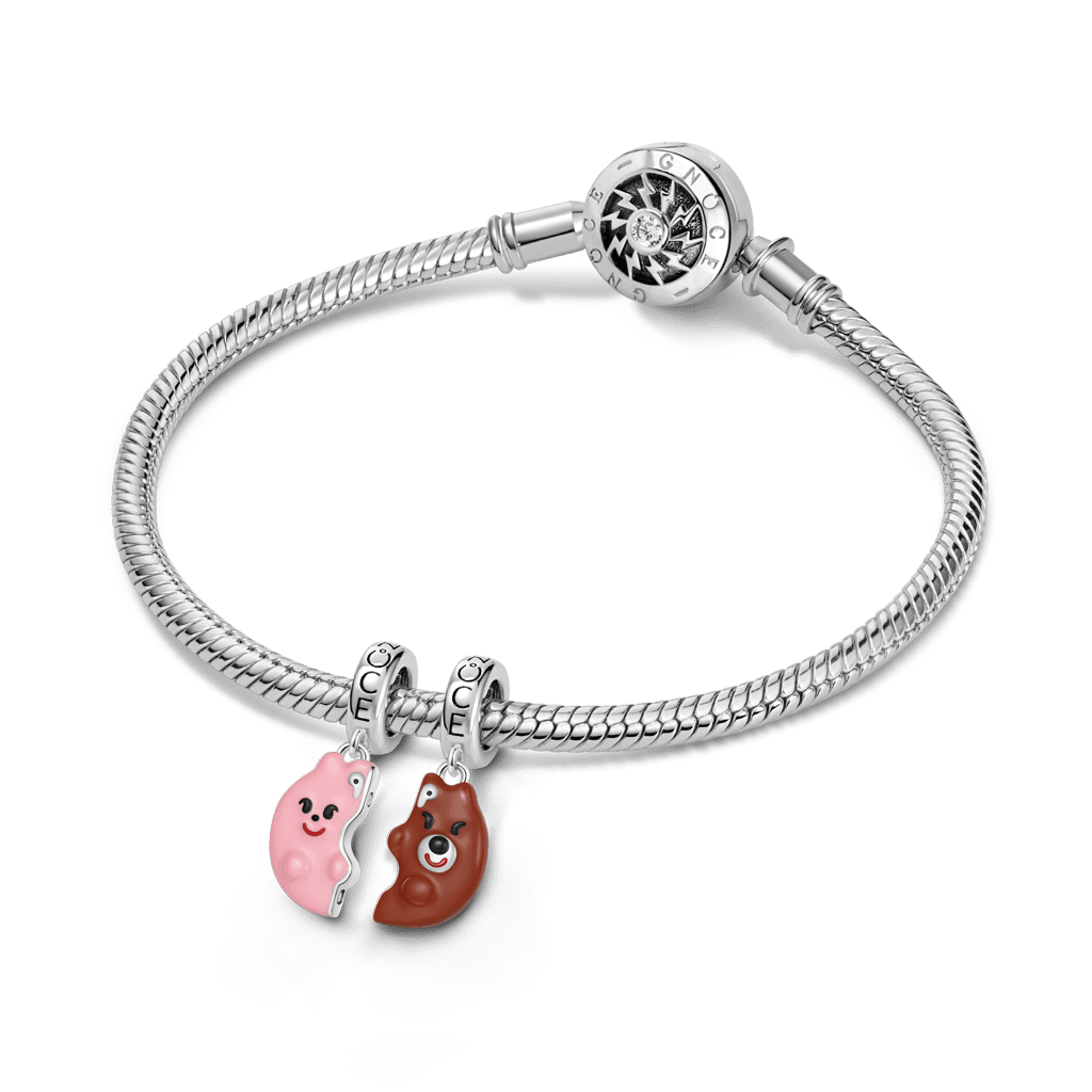 Gnoce Bear Charm Platinum-plated Silver Blend_4