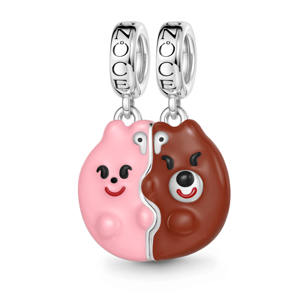 Gnoce Bear Charm Platinum-plated Silver Blend_2