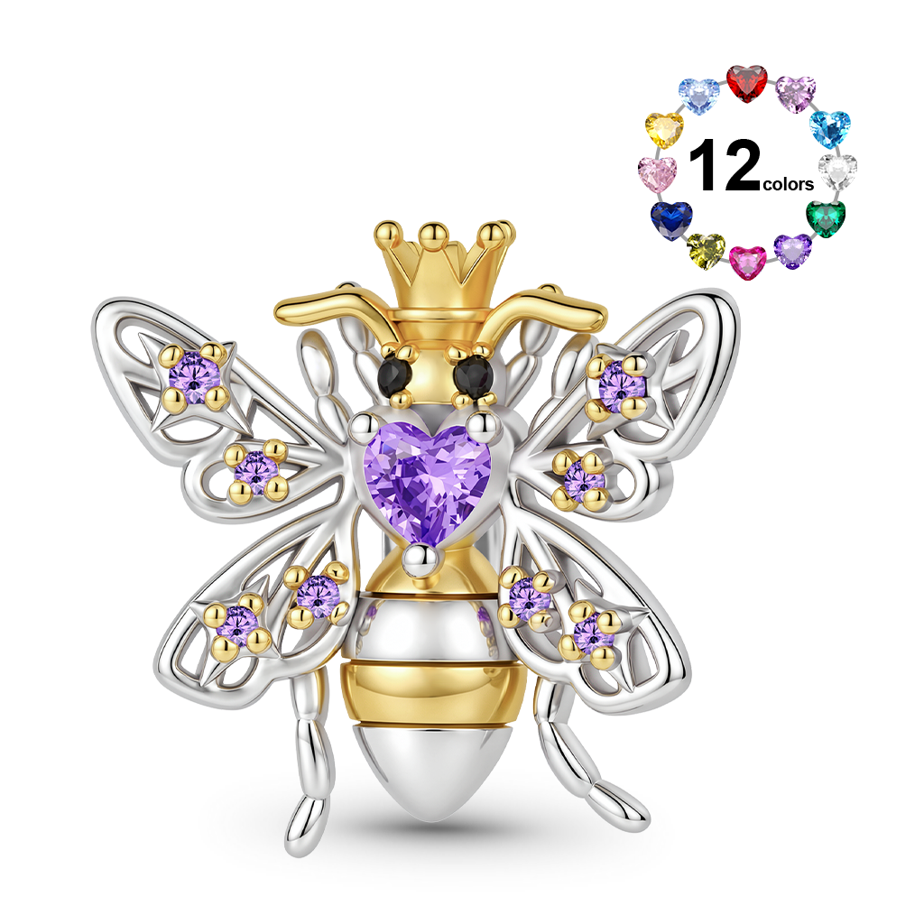 Gnoce Bee Charm Platinum-plated Silver Blend_1