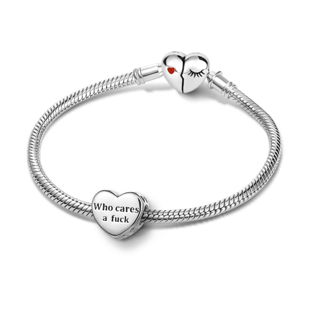 Gnoce Heart Engravable Charm Platinum-plated Silver Blend_3