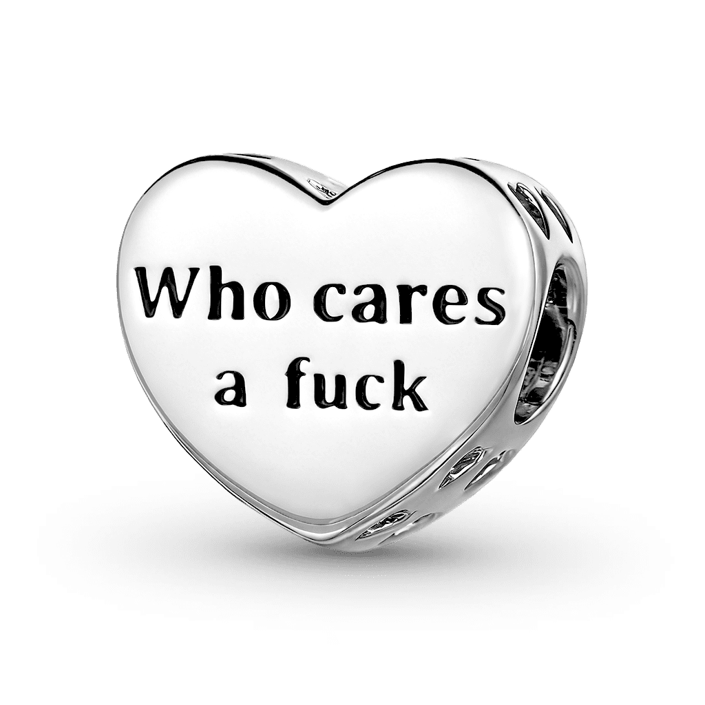 Gnoce Heart Engravable Charm Platinum-plated Silver Blend_1