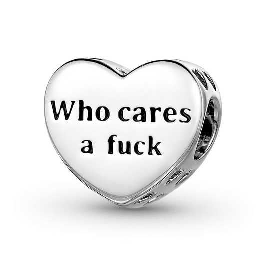 Gnoce Heart Engravable Charm Platinum-plated Silver Blend_1