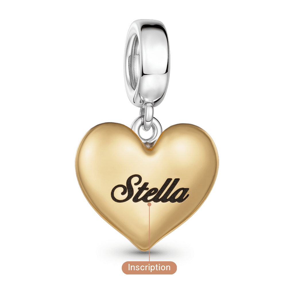 Gnoce Heart Birthstone Engravable Charm Platinum-plated Silver Blend_6