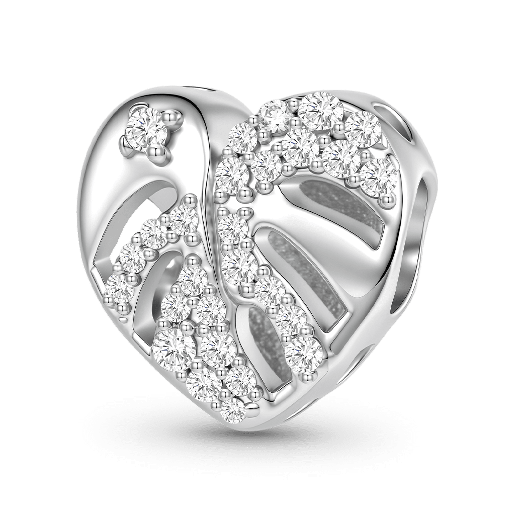 Gnoce Monstera Leaf Charm Platinum-plated Silver Blend_1