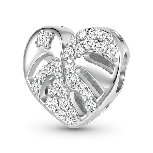 Gnoce Monstera Leaf Charm Platinum-plated Silver Blend_1