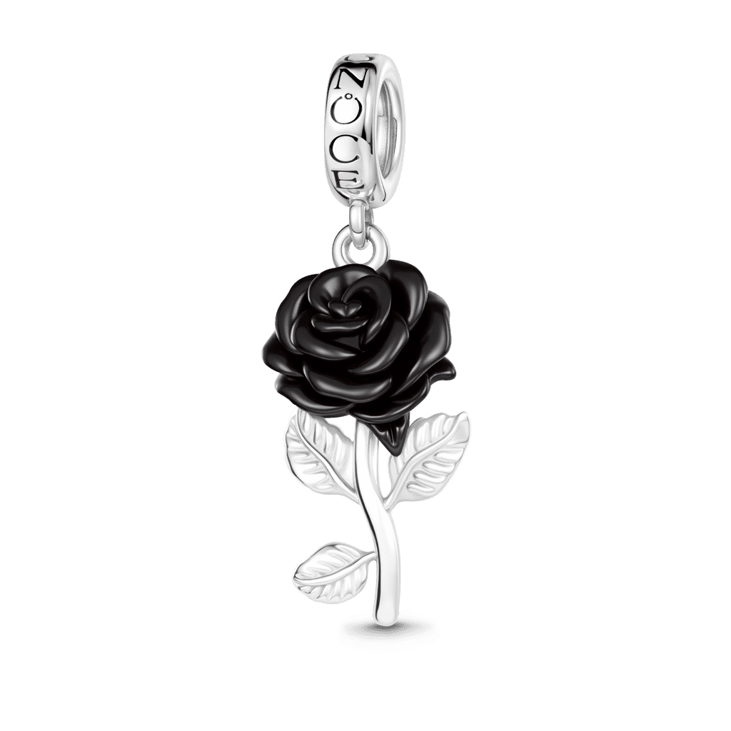 Gnoce Dark Style Rose Charm Platinum-plated Silver Blend_1
