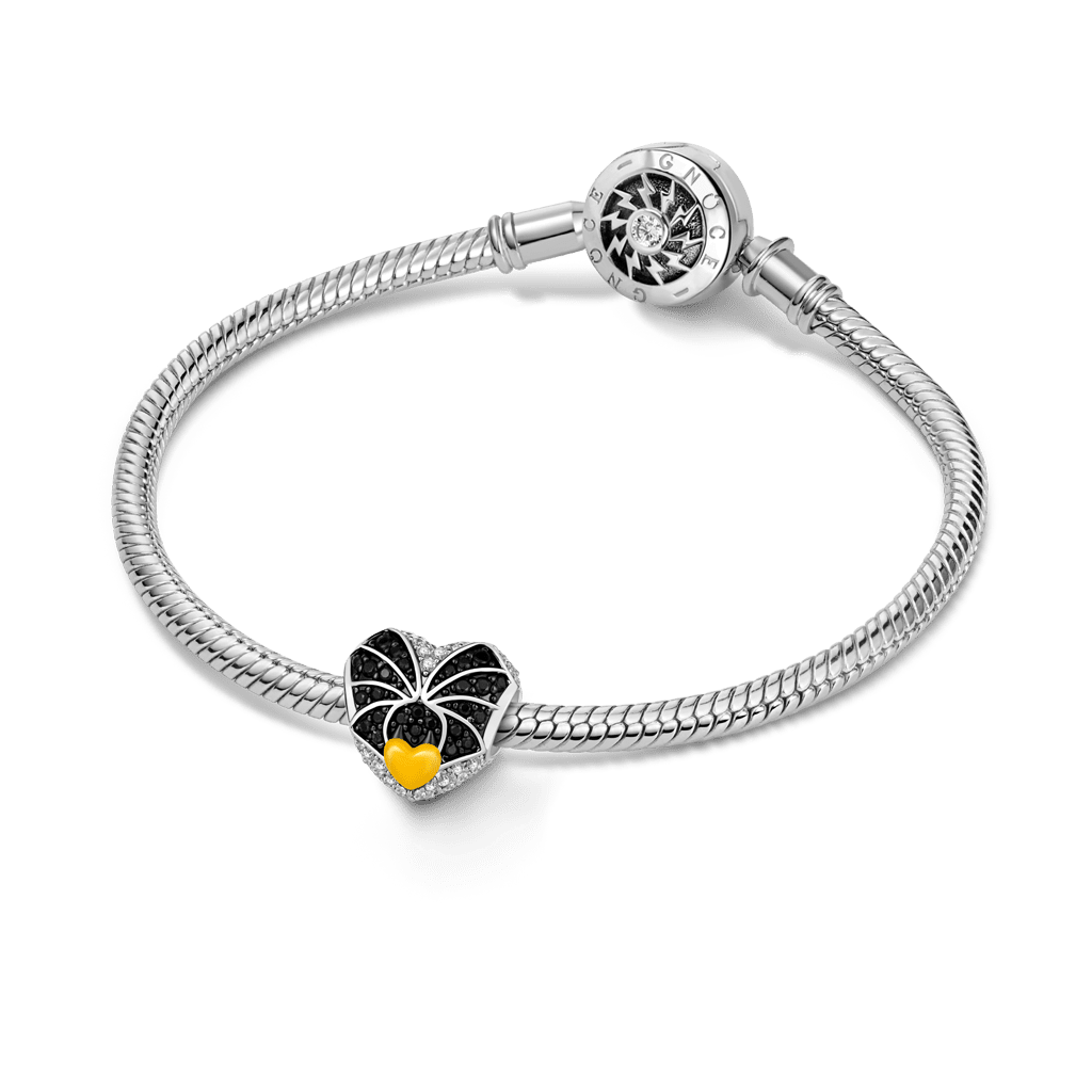 Gnoce Heart Engravable Charm Platinum-plated Silver Blend_3