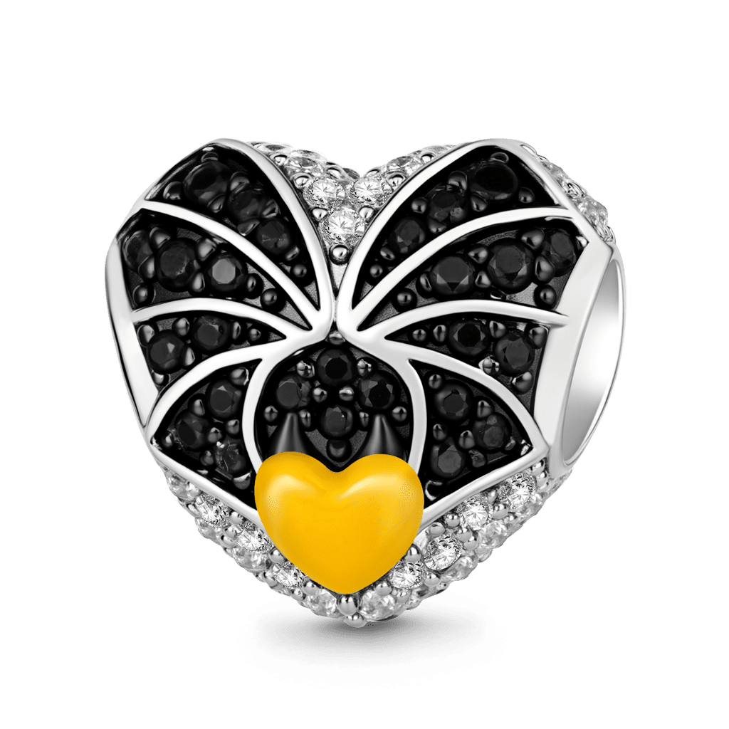 Gnoce Heart Engravable Charm Platinum-plated Silver Blend_1