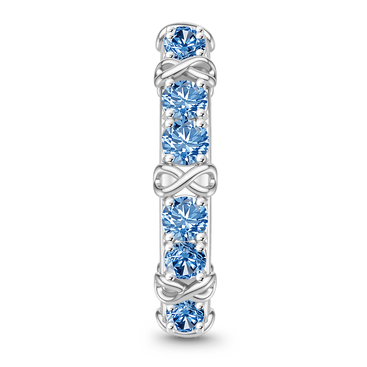 Gnoce Infinity Symbol Round-cut Birthstone Engravable Ring Platinum-plated Silver Blend_5