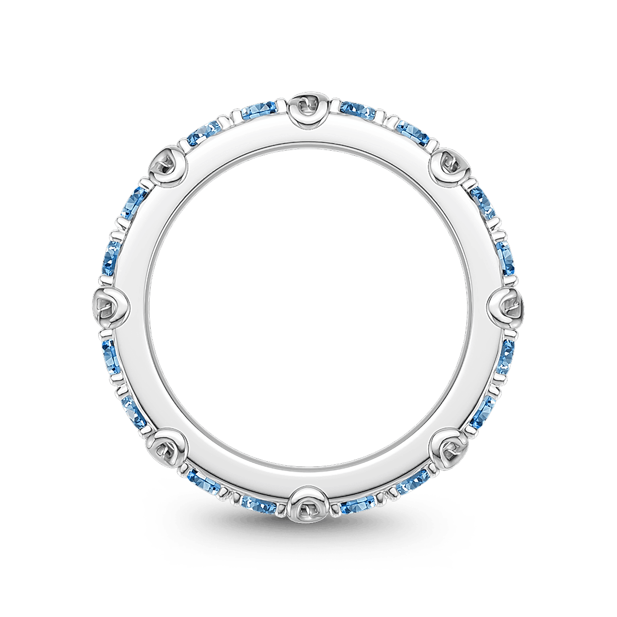 Gnoce Infinity Symbol Round-cut Birthstone Engravable Ring Platinum-plated Silver Blend_6
