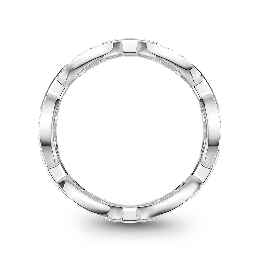 Gnoce Interlocking Geometric Cushion & Round-cut Accent Ring Platinum-plated Silver Blend_5
