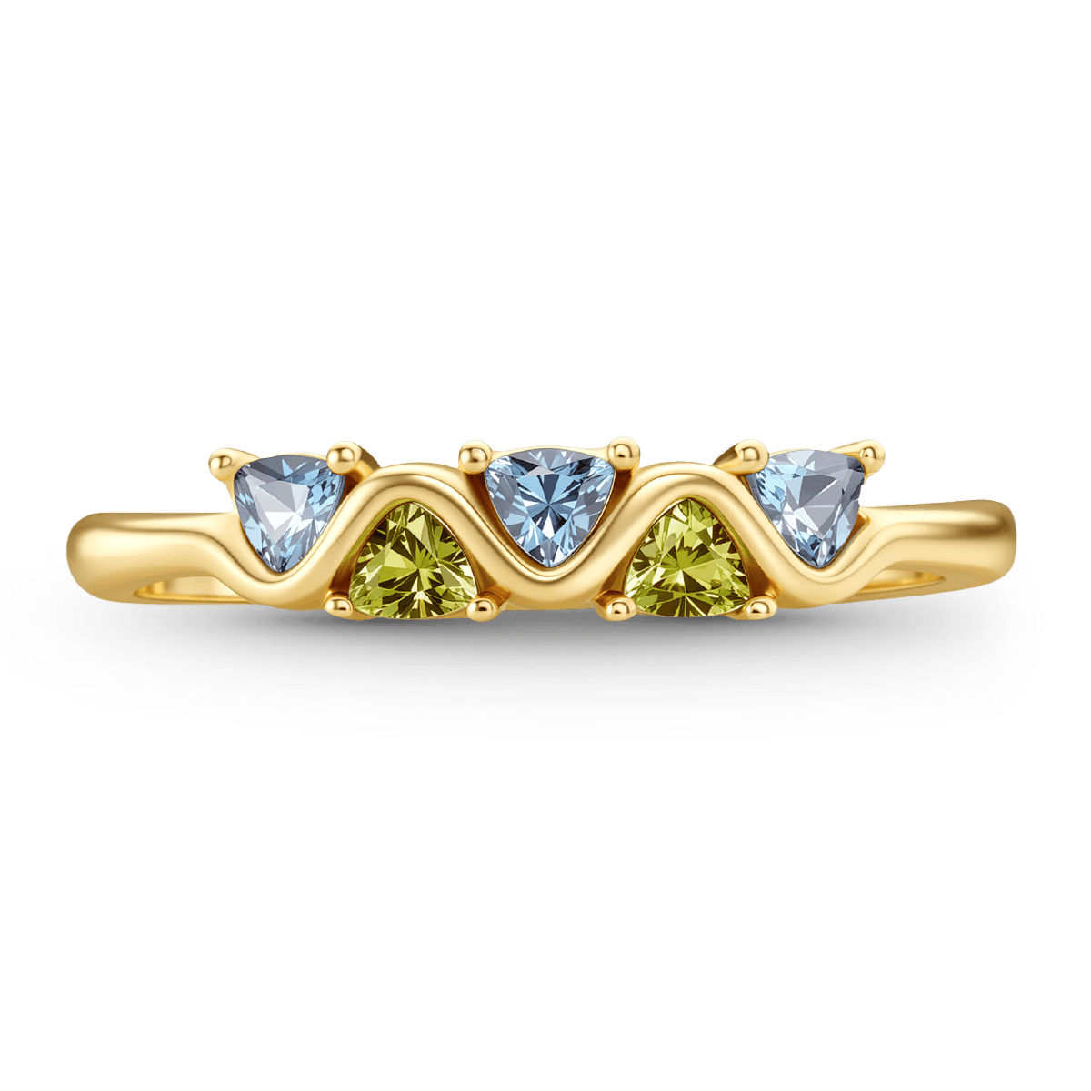 Gnoce Wave Triangle-Cut Band Ring_1