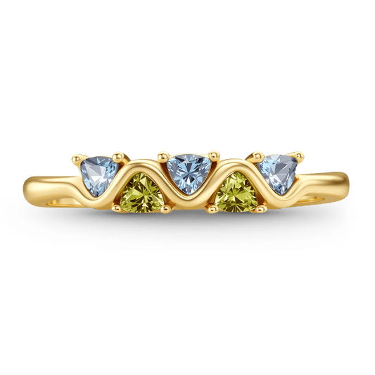 Gnoce Wave Triangle-Cut Band Ring_1