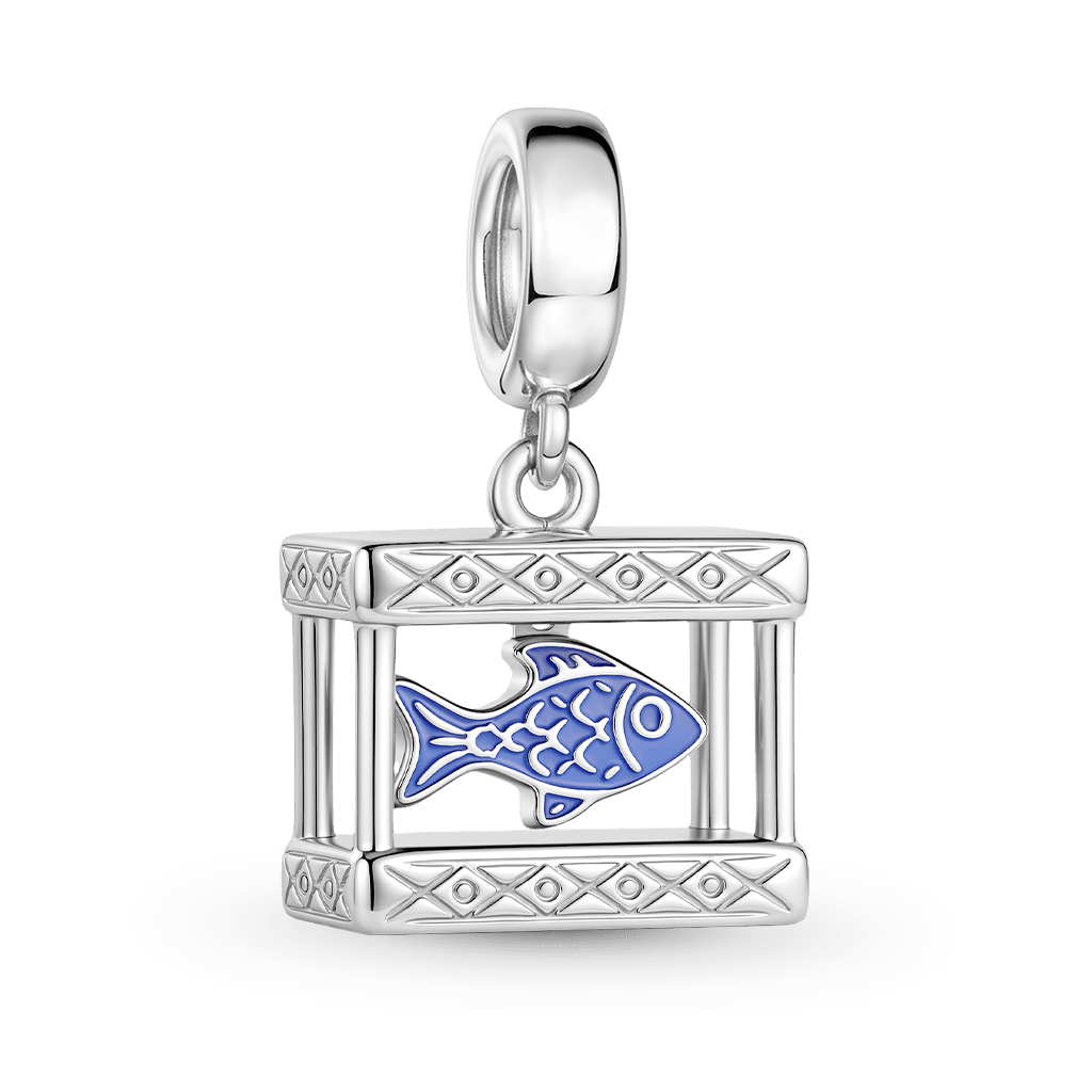 Gnoce Fish Tank Charm Platinum-plated Silver Blend_5