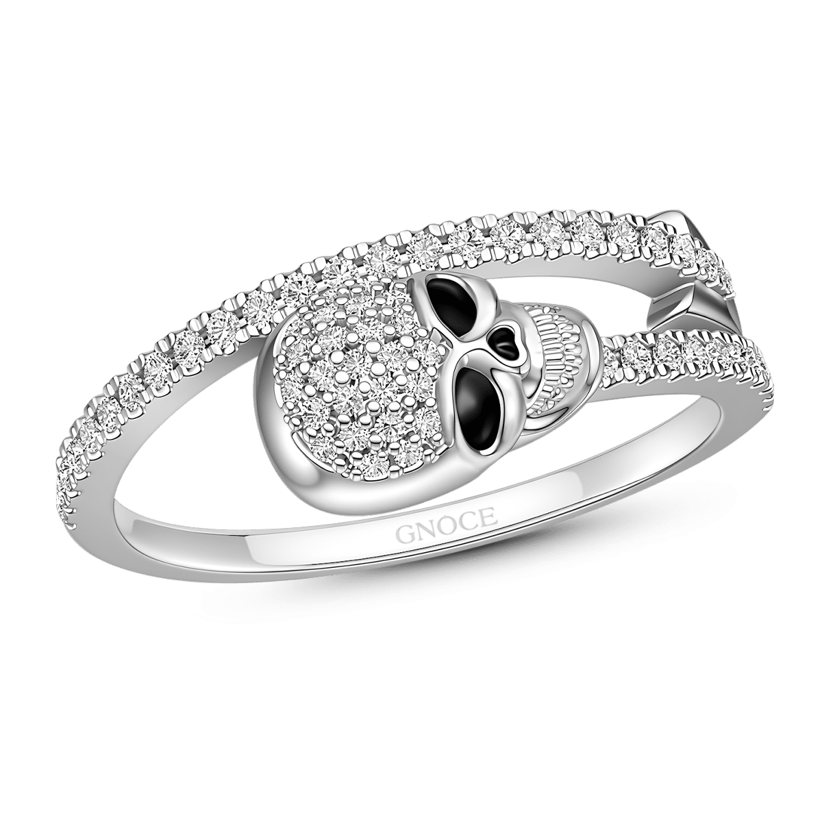 Gnoce Gothic Skull Arrow Ring Platinum-plated Silver Blend_6