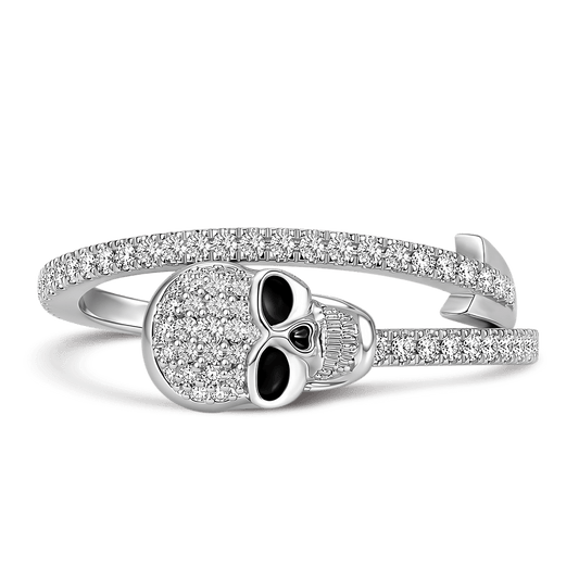 Gnoce Gothic Skull Arrow Ring Platinum-plated Silver Blend_1