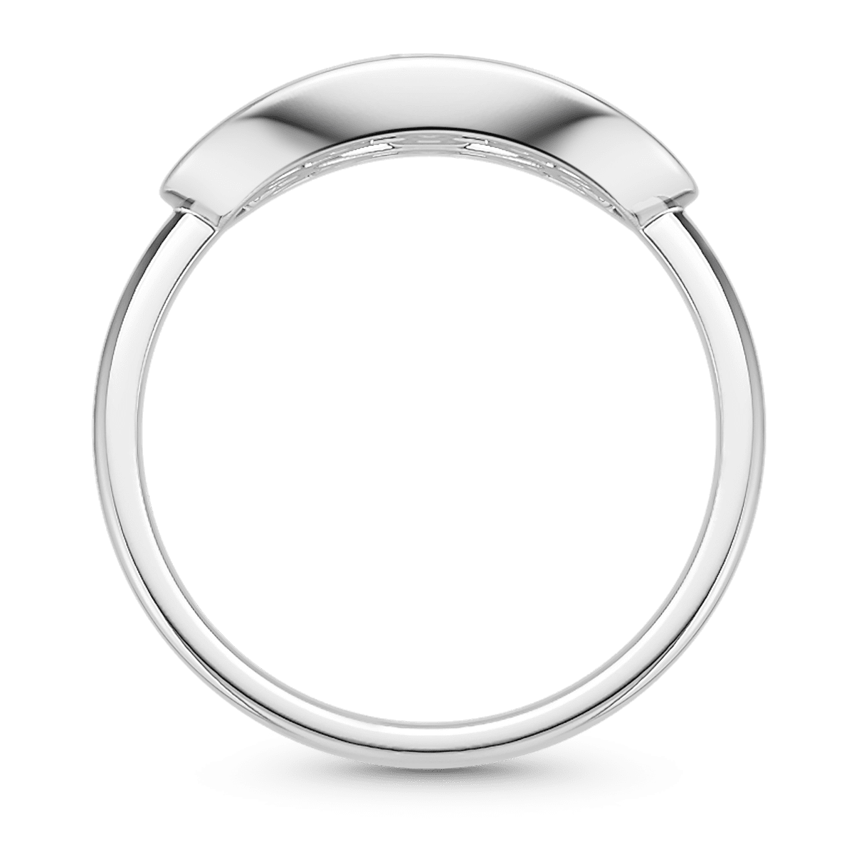 Gnoce Oval Baguette & Round Cut Engagement Ring Platinum-plated Silver Blend_5