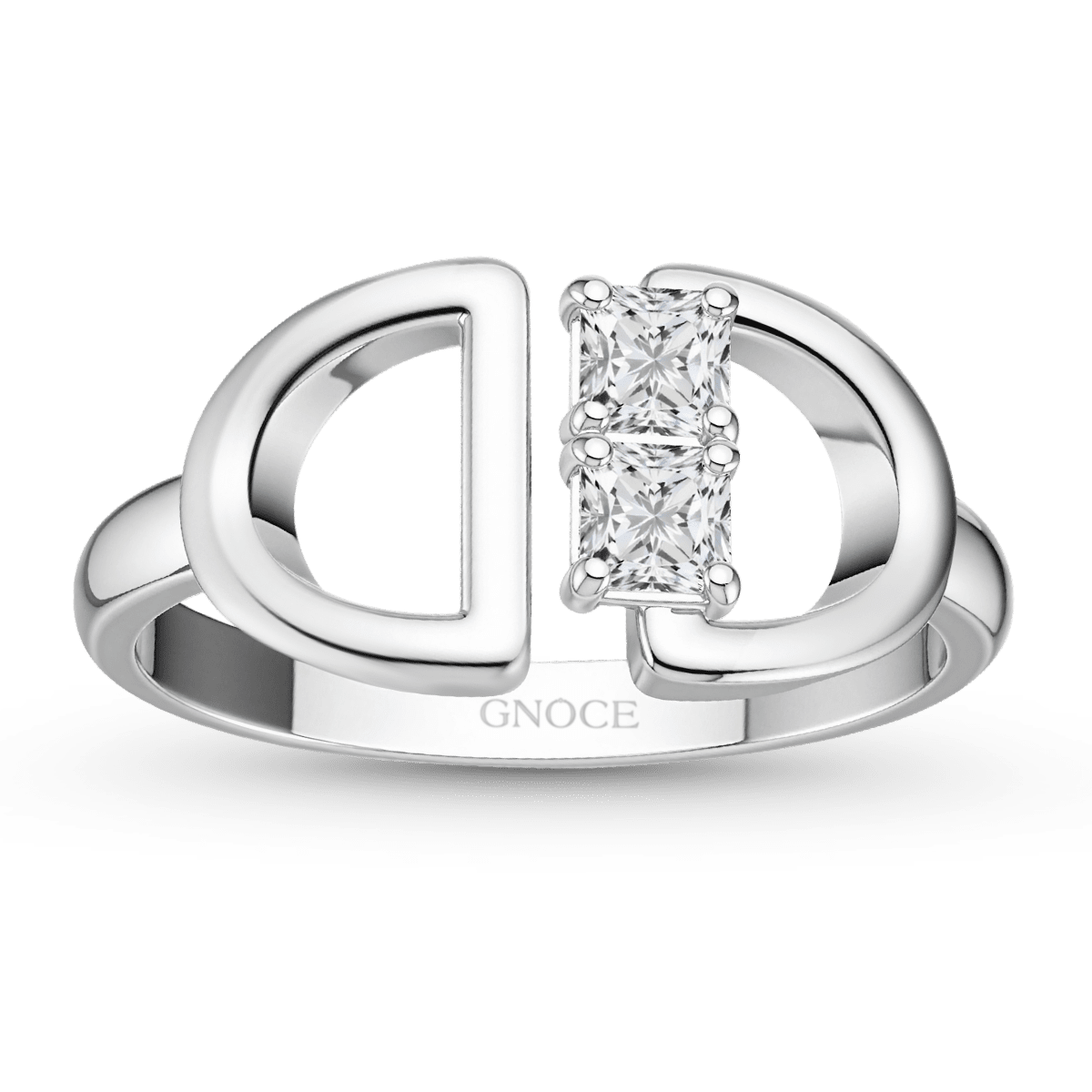Gnoce Double D Ring Platinum-plated Silver Blend_6