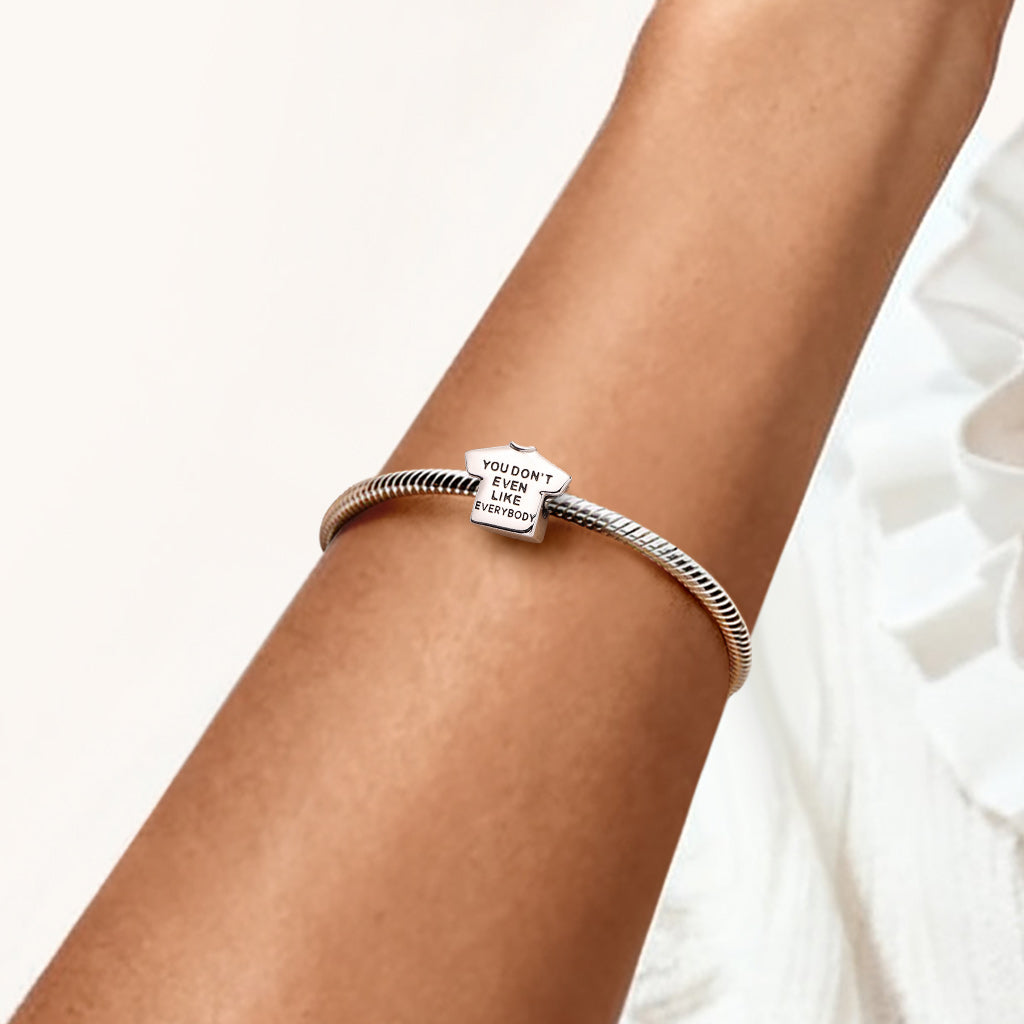 Gnoce Short-Sleeved Shirt With Lettering Charm Platinum-plated Silver Blend_2