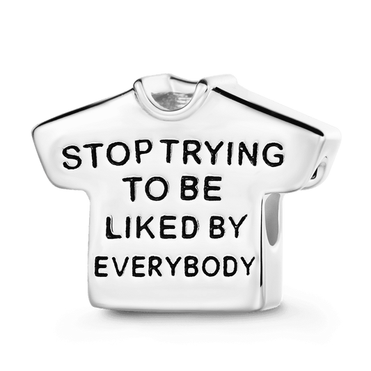 Gnoce Short-Sleeved Shirt With Lettering Charm Platinum-plated Silver Blend_1