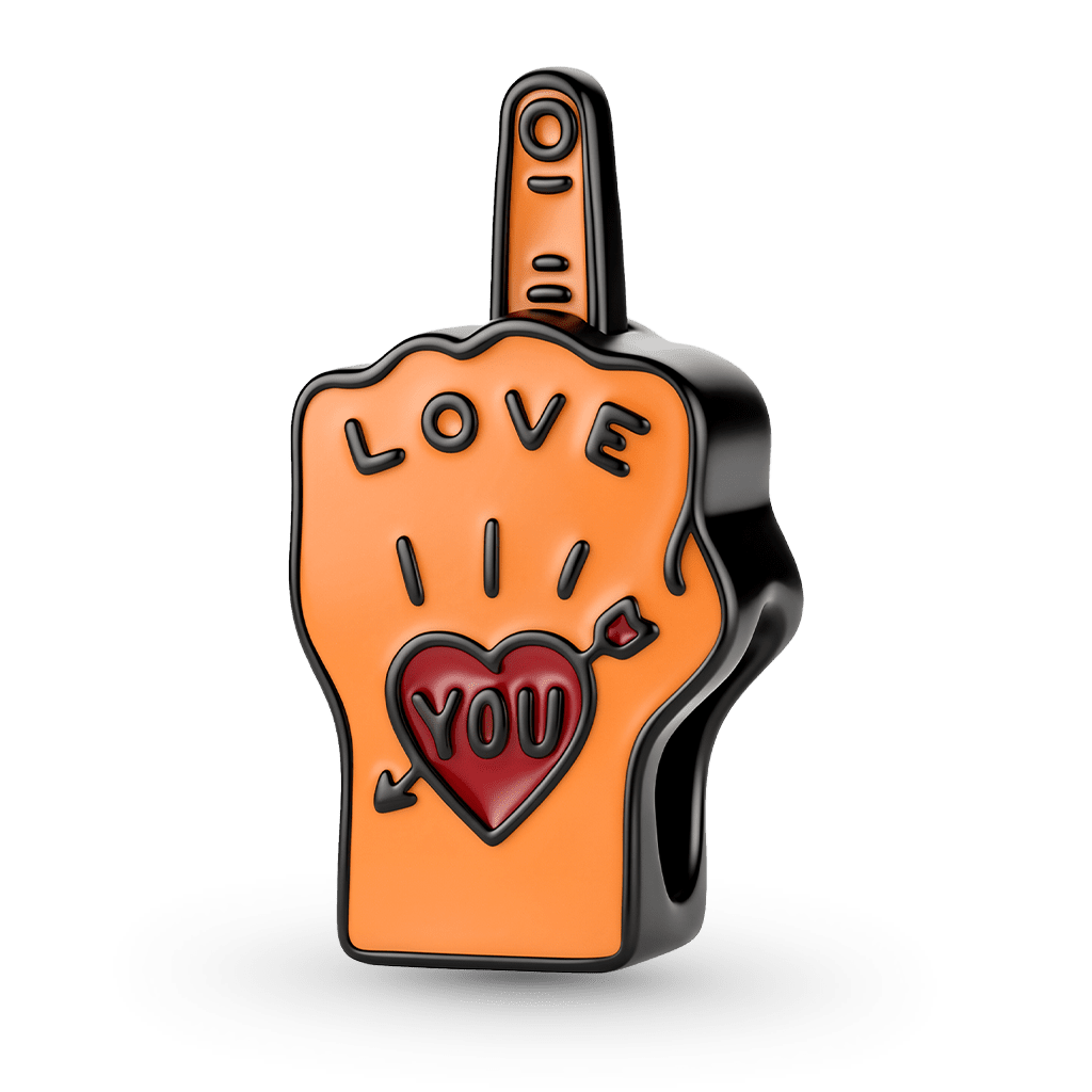 Gnoce Middle Finger Gesture "LOVE YOU" Charm_2