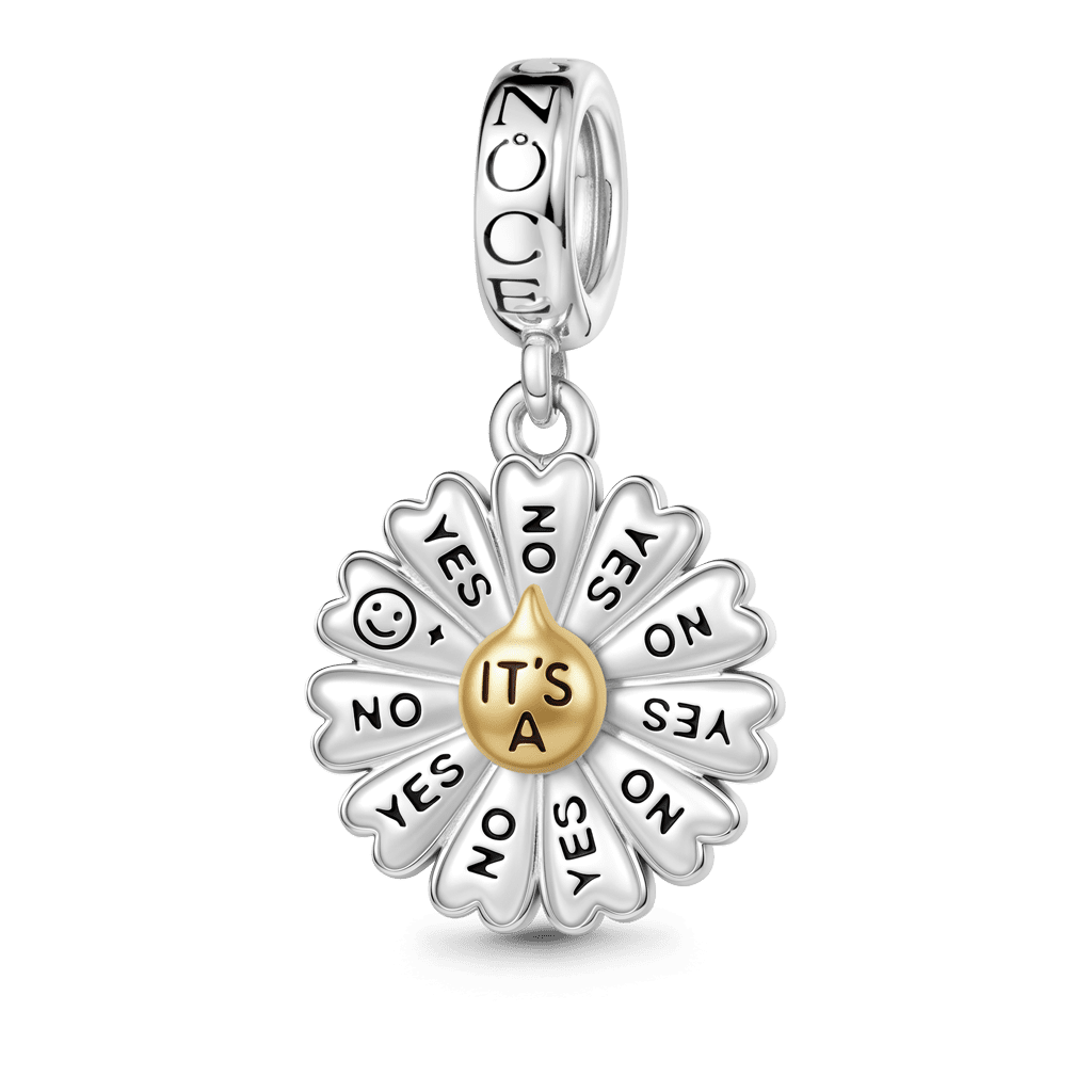 Gnoce Daisy Decision Charm Platinum-plated Silver Blend_2