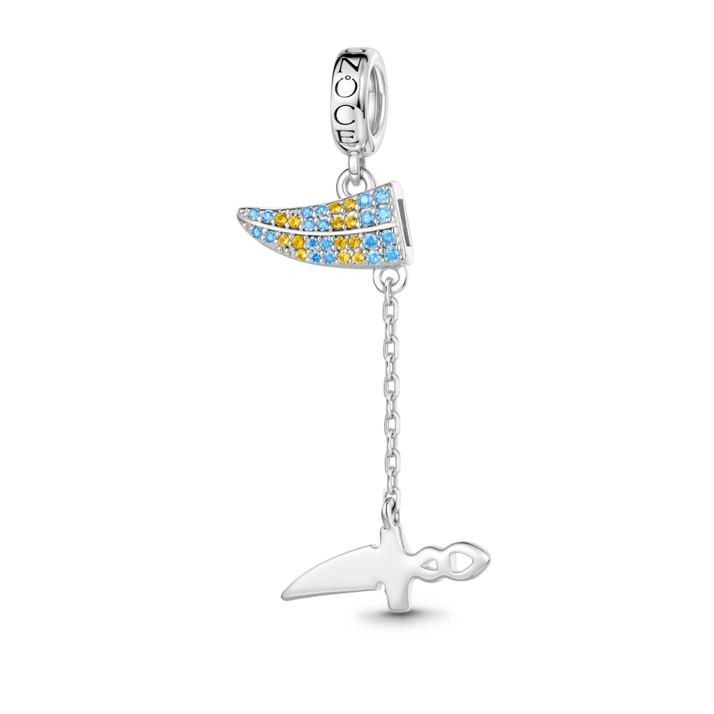 Gnoce Khanjar Dagge Charm Platinum-plated Silver Blend_2