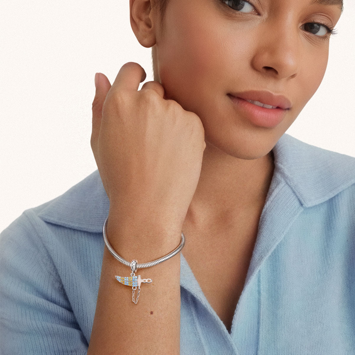 Gnoce Khanjar Dagge Charm Platinum-plated Silver Blend_5