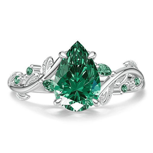 Gnoce Nature-Inspired Twig Pear-cut Engagement Ring_1