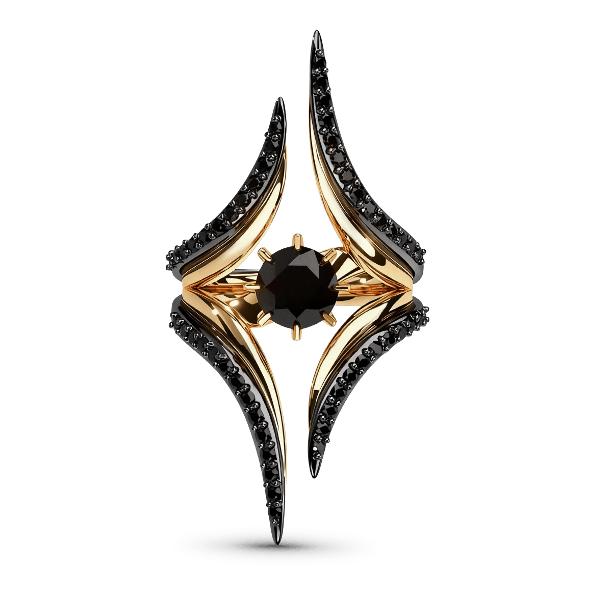 Gnoce Geometric Spire Round-Cut Moissanite Ring_1
