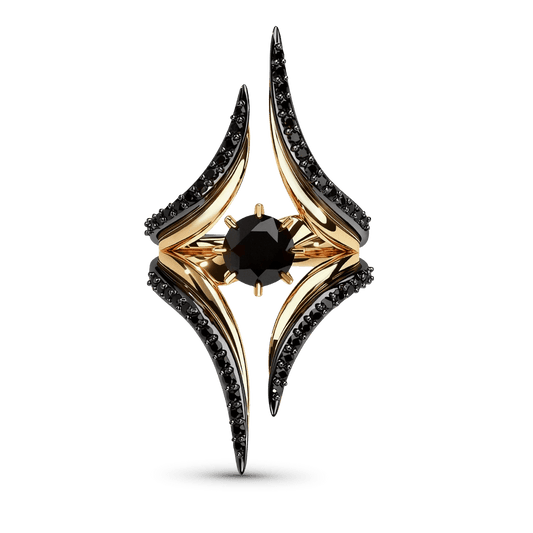 Gnoce Geometric Spire Round-Cut Moissanite Ring_1