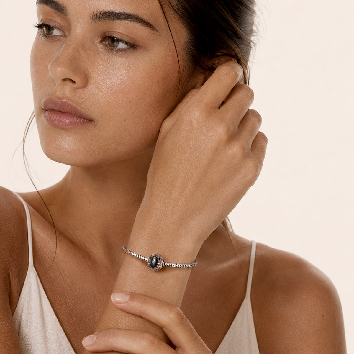 Gnoce Dung Beetle Charm Platinum-plated Silver Blend_4