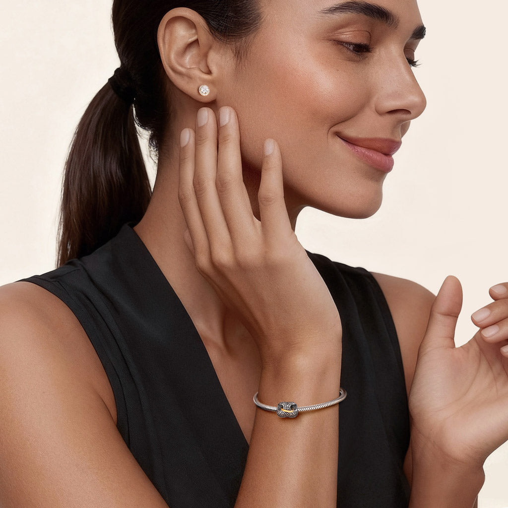 Gnoce Bull Nose Ring Engravable Charm Platinum-plated Silver Blend_4
