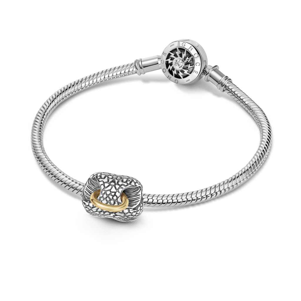 Gnoce Bull Nose Ring Engravable Charm Platinum-plated Silver Blend_3