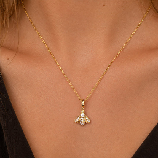 Gnoce Bee Birthstone Charm Platinum-plated Silver Blend_2