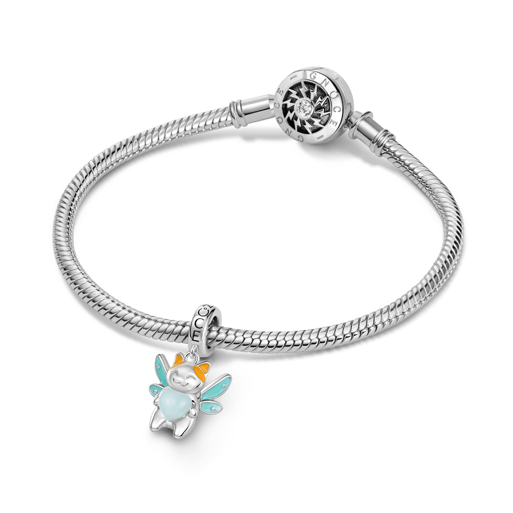 Gnoce Fairy Cat Glow-in-the-Dark Charm Platinum-plated Silver Blend_4