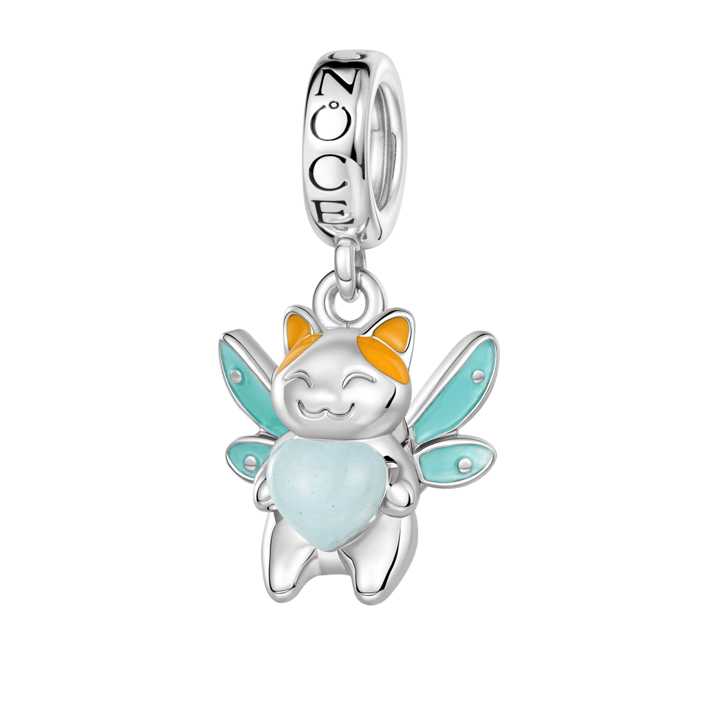 Gnoce Fairy Cat Glow-in-the-Dark Charm Platinum-plated Silver Blend_1