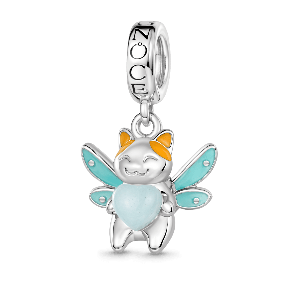 Gnoce Fairy Cat Glow-in-the-Dark Charm Platinum-plated Silver Blend_2