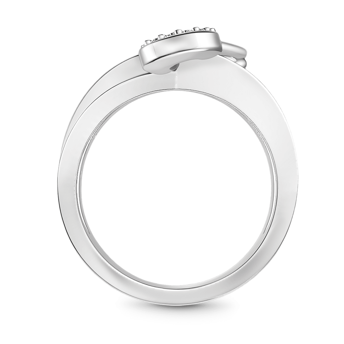 Gnoce Safety Pin Interlocking Bands Ring Platinum-plated Silver Blend_4