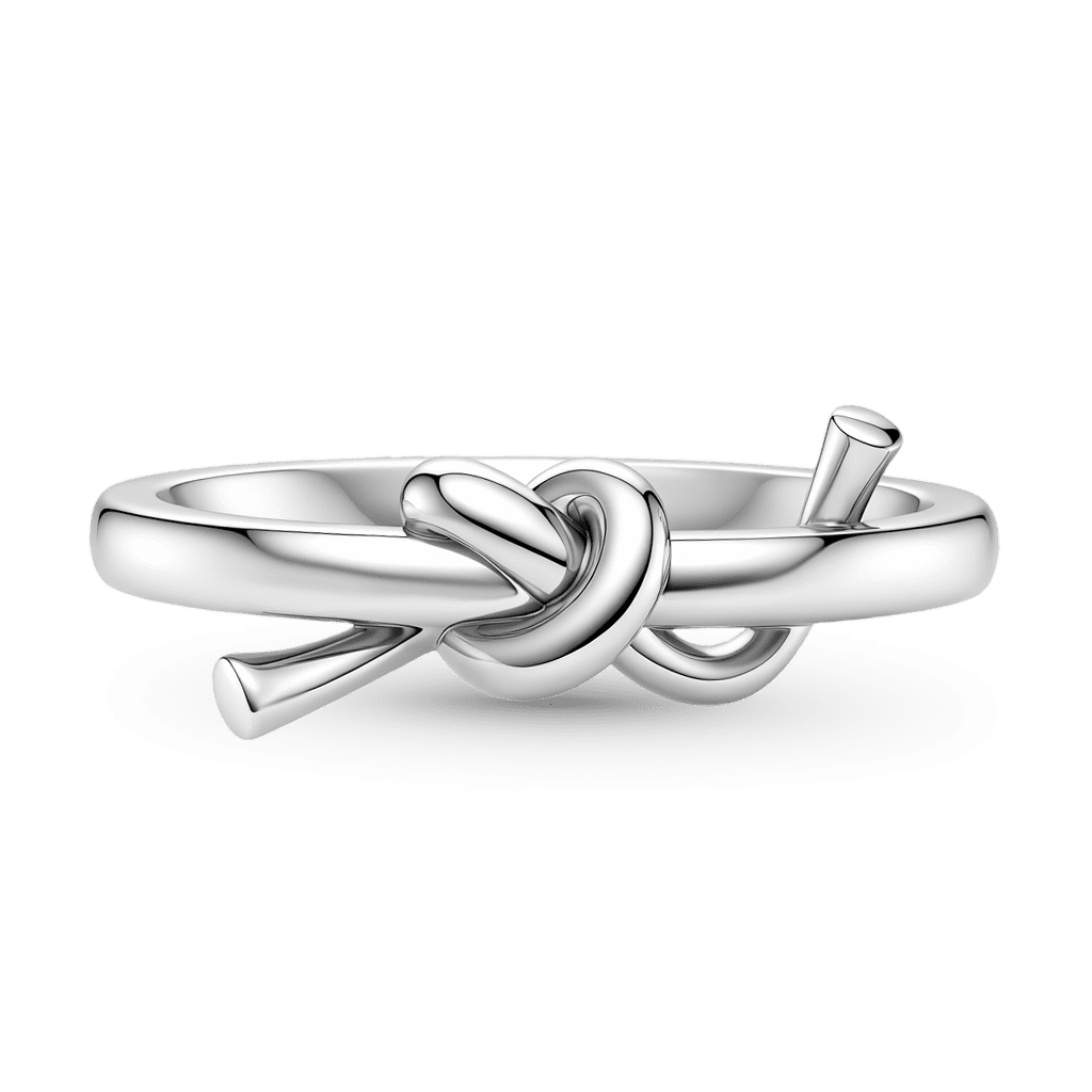 Gnoce Elegant Knot Design Ring Platinum-plated Silver Blend_6