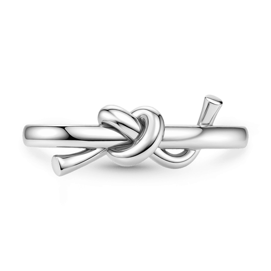 Gnoce Elegant Knot Design Ring Platinum-plated Silver Blend_1